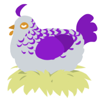 A mist and violet chicken with a half-lace pattern