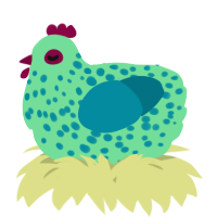 A spring and sea chicken with a speckle pattern