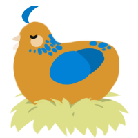 A orange and sapphire chicken with a neck-speckle pattern
