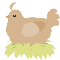 A beige chicken