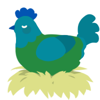 A viridian and sea chicken with a head pattern