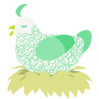 초록, a white and spring chicken with a double-lace pattern