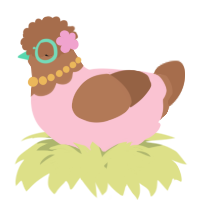 A rose and brown chicken with a head pattern