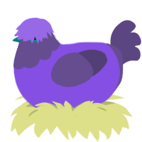 My Chemical Chicken, a blurple and overcast chicken with a head pattern
