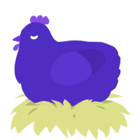 A indigo chicken
