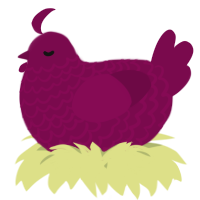 A wine chicken with a lace pattern