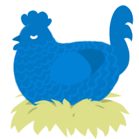 A sapphire chicken with a lace pattern