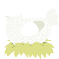 ice storm, a white chicken with a lace pattern