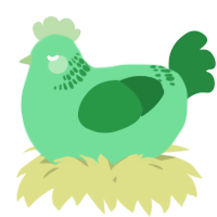 A spring and viridian chicken with a neck-band pattern