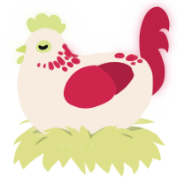 Sprite Cranberry, a cream and crimson chicken with a neck-speckle pattern