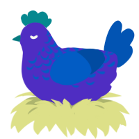 xXx DNA xXx, a indigo and ultramarine chicken with a half-lace pattern