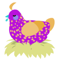 A amethyst and honey chicken with a speckle pattern