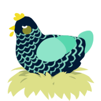 A tumblr and mint chicken with a lace pattern