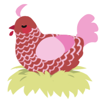 (unnamed), a red and pink chicken with a lace pattern