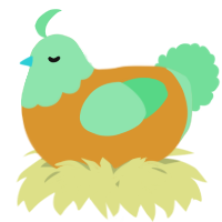 A orange and spring chicken with a head pattern