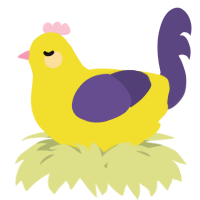 A yellow and overcast chicken