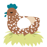A brown and cream chicken with a speckle pattern