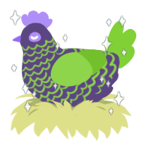 Neon Joker, a overcast and grass chicken with a lace pattern
