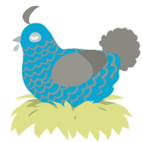 A cerulean and ash chicken with a lace pattern