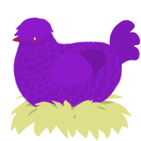 A violet chicken with a lace pattern