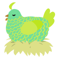 A spring and lime chicken with a lace pattern
