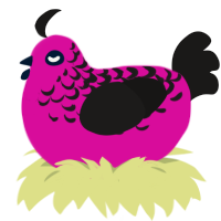 (unnamed), a fuchsia and sable chicken with a half-lace pattern