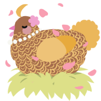 A brown and honey chicken with a double-lace pattern