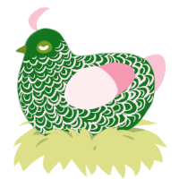 A leaf and rose chicken with a double-lace pattern