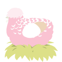 A rose and cream chicken with a half-lace pattern
