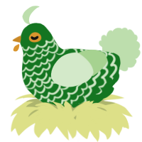 A leaf and gluppy chicken with a lace pattern