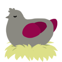 Agent, a ash and maroon chicken