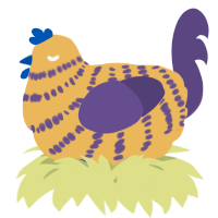 A honey and overcast chicken with a bar pattern