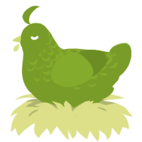 gren, a chartreuse chicken with a half-lace pattern
