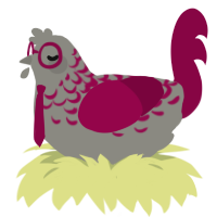 evil cememnt, a ash and maroon chicken with a half-lace pattern