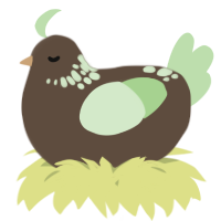 A bark and gluppy chicken with a neck-speckle pattern