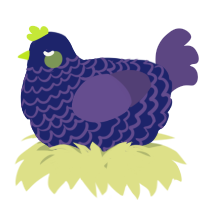 A navy and overcast chicken with a lace pattern