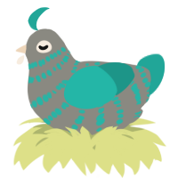 A ash and turquoise chicken with a bar pattern
