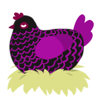House, a sable and plum chicken with a lace pattern