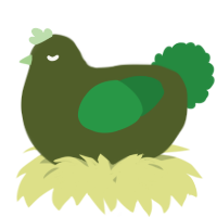 A olive and viridian chicken