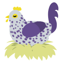 A mist and overcast chicken with a speckle pattern