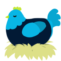 A tumblr and cerulean chicken with a head pattern