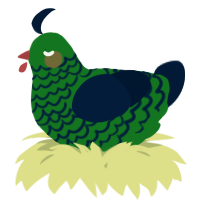 A leaf and tumblr chicken with a lace pattern