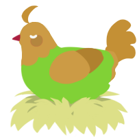 A grass and gold chicken with a head pattern