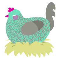 kingu, a mint and ash chicken with a double-lace pattern