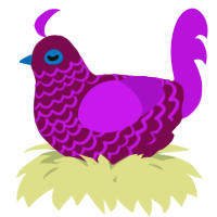 A wine and amethyst chicken with a lace pattern
