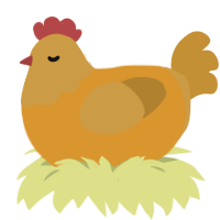 Honeycomb, a orange and gold chicken with a head pattern