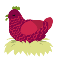 Raspberry Jam, a maroon and crimson chicken with a lace pattern