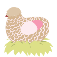 A beige and rose chicken with a lace pattern