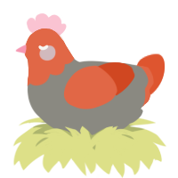 A ash and vermilion chicken with a head pattern