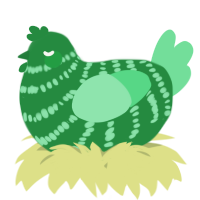 A viridian and spring chicken with a bar pattern
